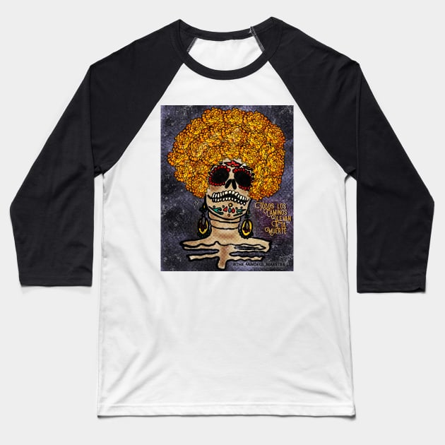 Fro Catrina Baseball T-Shirt by The Mindful Maestra